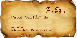 Petul Szilárda névjegykártya
